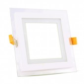 12W LED Mini Panel Glass - Square, Natural White