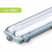 LED Waterproof Lamp Fitting with 2 x 18W 120 cm Tubes White