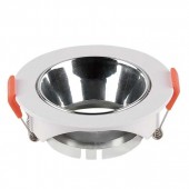 GU10 Fitting Round White Frame with Chrome Reflector 