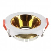 GU10 Fitting Round White Frame with Gold Reflector 