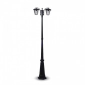 Garden Pole Lamp 2pcs. E27 Bulbs 1990mm Rainproof Black