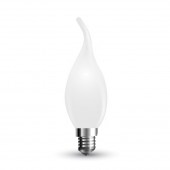 LED Bulb - 4W Filament E14 White Cover Candle Tail Natural White 