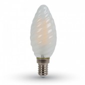 Filament LED Twist Candle Bulb - 4W E14 Frost Cover White