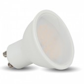 LED Spotlight - 6W GU10 White Plastic, Milky Cover Warm White 110°