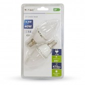 LED Bulb - 5.5W E14 Candle White 2PCS/PACK