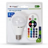 LED Bulb - 6W E27 A60  RGB With Remote Control, Warm White Blister Pack