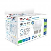 LED Bulb - 11W E27 A60 Thermoplastic White 3 pcs/pack