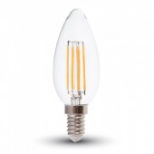 LED Bulb - 6W Filament E14 Clear Cover Candle White