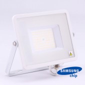 50W LED Floodlight SMD SAMSUNG Chip Slim White Body 4000K 120LM/W