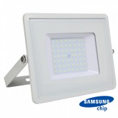 50W LED Floodlight SMD SAMSUNG Chip Slim White Body 6400K 120LM/W