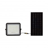10W LED Solar Floodlight 6400K Replaceable Battery 3m Wire Black Body 