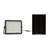 15W LED Solar Floodlight 6400K Replaceable Battery 3m Wire Black Body 