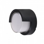 7W LED Wall Light Sami-Frame Black Round 3000K