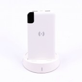 8000mAh Power Bank with Wireless Charger & Display White Lamp Stand 