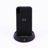 8000mAh Power Bank with Wireless Charger & Display Black Lamp Stand Black 