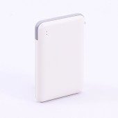5000mAh Power Bank with LED Light Display & Built In Cable White 