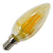 LED Bulb - 4W Filament E14 Candle Amber Cover 2700K