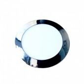 6W LED Slim Panel Light Chrome Round White