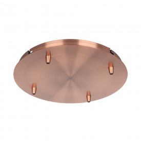 Steel Canopy D300*H25mm With 5 Holes On Surface Red Copper
