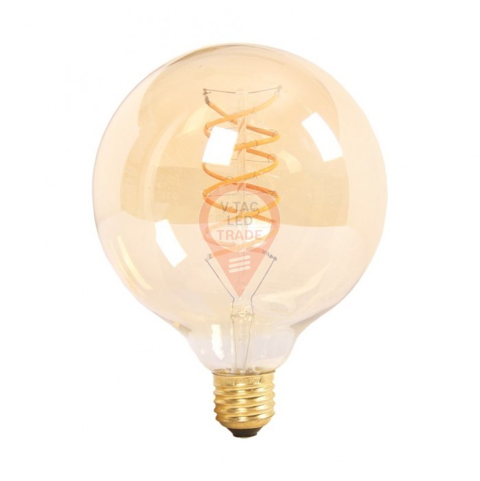 LED Birne - 6W Filament-Spirale E27 G125 Bernsteinfarben Warmweiss