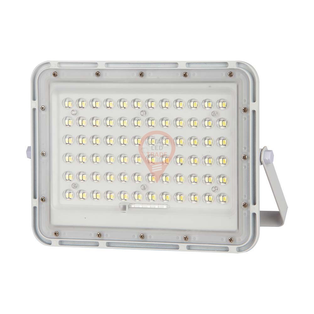 15W LED Solar Floodlight 4000K Replaceable Battery 3m Wire White Body 
