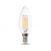 LED Bulb 4W Filament E14 Clear Cover Candle Dimmable 3000K 