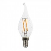 LED Birne - 4W Filament E14 gekreuzt, gedrehte Flamme, Warmweiss, Dimmable