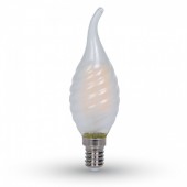 LED Lampe - 4W Gluhfaden E14 Frosted Twist Kerzenflamme Kaltweiss 