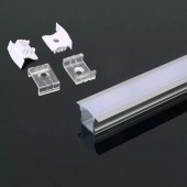 Perfil de aluminio para tira LED, Pack de 5 canaletas de 1 metro para LED  con cubierta / tapa blanca translucida protectora. Incluido todo necesario  para montaje. (PLATA 00) : : Industria, empresas y ciencia